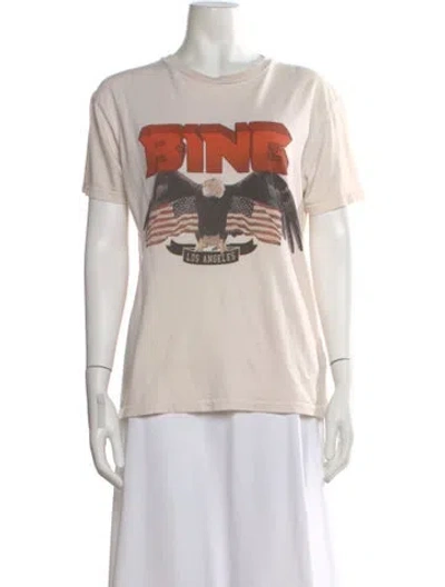 Pre-owned Anine Bing Graphic Print Crew Neck T-shirt In Neutral