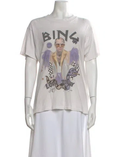 Pre-owned Anine Bing Graphic Print Crew Neck T-shirt In Neutral