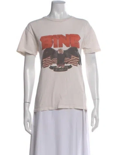 Pre-owned Anine Bing Graphic Print Crew Neck T-shirt In Neutral