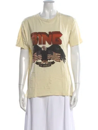 Pre-owned Anine Bing Graphic Print Crew Neck T-shirt In Neutral