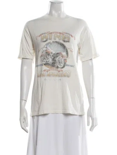 Pre-owned Anine Bing Graphic Print Crew Neck T-shirt In Neutral
