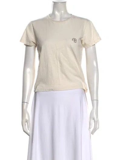 Pre-owned Anine Bing Graphic Print Crew Neck T-shirt In Neutral