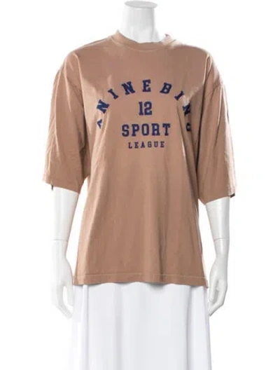 Pre-owned Anine Bing Graphic Print Crew Neck T-shirt In Neutral