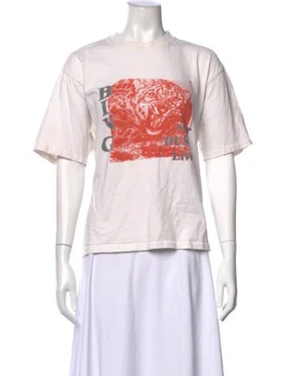 Pre-owned Anine Bing Graphic Print Crew Neck T-shirt In Neutral