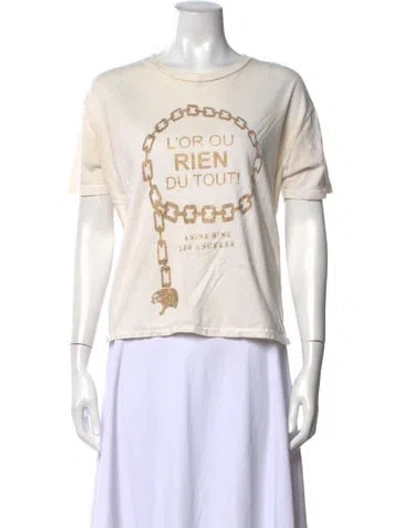 Pre-owned Anine Bing Graphic Print Crew Neck T-shirt In Neutral
