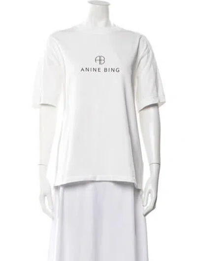 Pre-owned Anine Bing Graphic Print Crew Neck T-shirt In Neutral