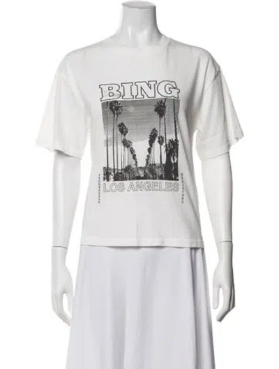 Pre-owned Anine Bing Graphic Print Crew Neck T-shirt In Neutral