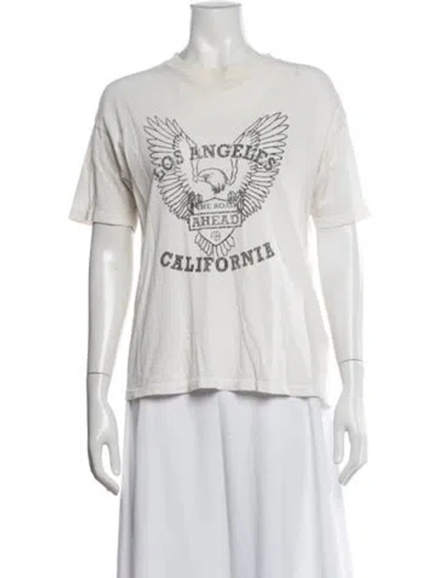 Pre-owned Anine Bing Graphic Print Crew Neck T-shirt In Neutral