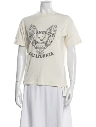 Pre-owned Anine Bing Graphic Print Crew Neck T-shirt In Neutral
