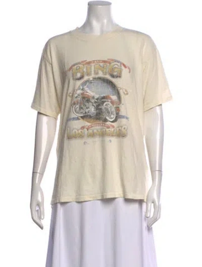 Pre-owned Anine Bing Graphic Print Crew Neck T-shirt In Neutrals