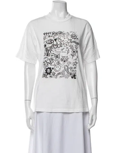 Pre-owned Anine Bing Graphic Print Crew Neck T-shirt In Neutrals