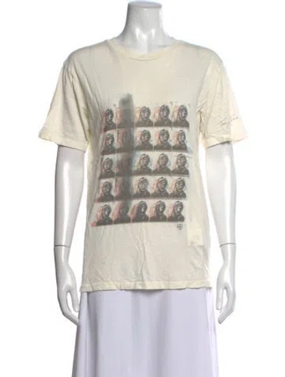 Pre-owned Anine Bing Graphic Print Crew Neck T-shirt In Neutrals
