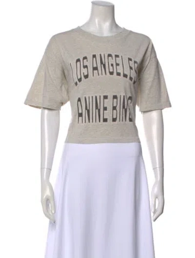 Pre-owned Anine Bing Graphic Print Crew Neck T-shirt W/ Tags In Gray