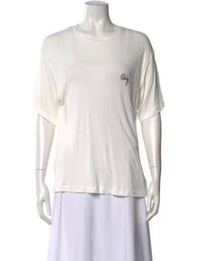 Pre-owned Anine Bing Graphic Print Crew Neck T-shirt W/ Tags In Neutral