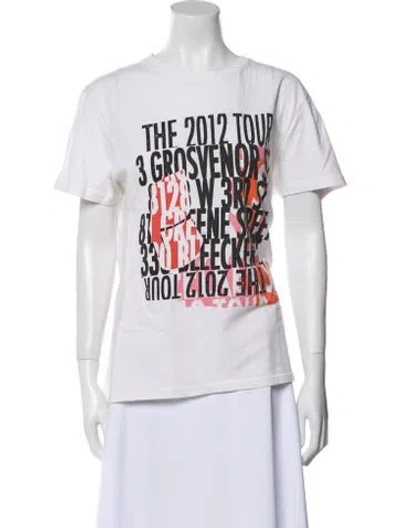 Pre-owned Anine Bing Graphic Print Crew Neck T-shirt In White