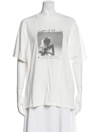 Pre-owned Anine Bing Graphic Print Crew Neck T-shirt In White