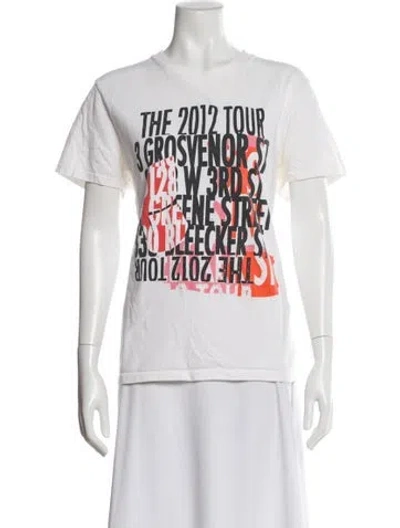 Pre-owned Anine Bing Graphic Print Crew Neck T-shirt In White