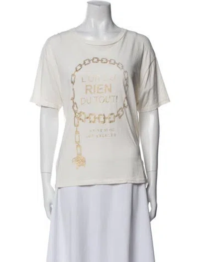 Pre-owned Anine Bing Graphic Print Crew Neck T-shirt In White