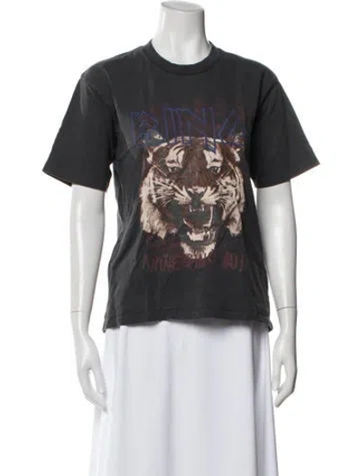 Pre-owned Anine Bing Graphic Print Crew Neck T-shirt In White