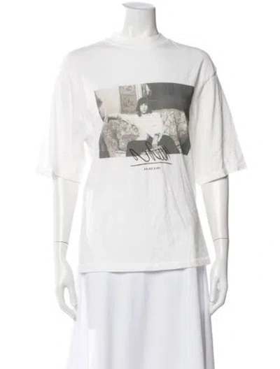 Pre-owned Anine Bing Graphic Print Crew Neck T-shirt In White