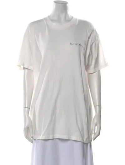 Pre-owned Anine Bing Graphic Print Crew Neck T-shirt In White