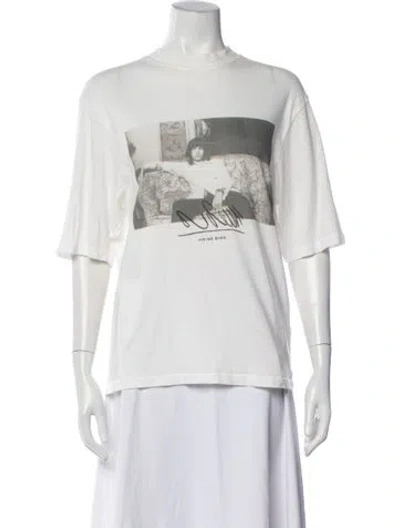 Pre-owned Anine Bing Graphic Print Crew Neck T-shirt In White
