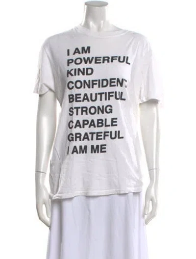Pre-owned Anine Bing Graphic Print Crew Neck T-shirt In White
