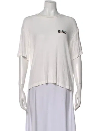 Pre-owned Anine Bing Graphic Print Crew Neck T-shirt In White