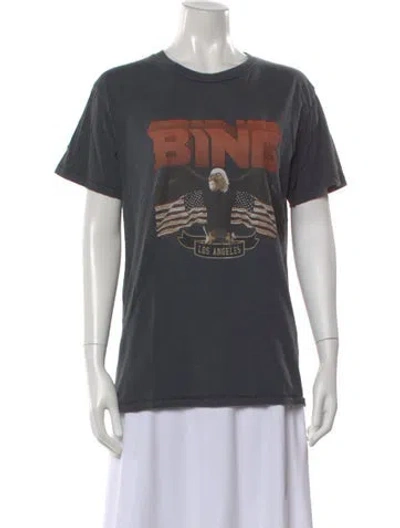 Pre-owned Anine Bing Graphic Print Crew Neck T-shirt In White
