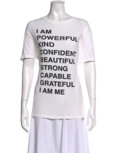 Pre-owned Anine Bing Graphic Print Crew Neck T-shirt In White