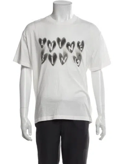 Pre-owned Anine Bing Graphic Print Crew Neck T-shirt In White