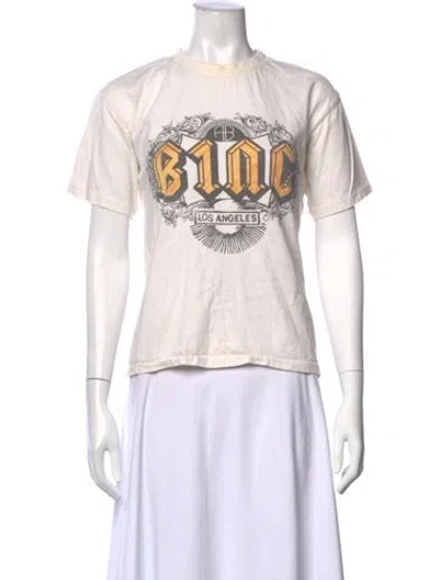 Pre-owned Anine Bing Graphic Print Crew Neck T-shirt In White