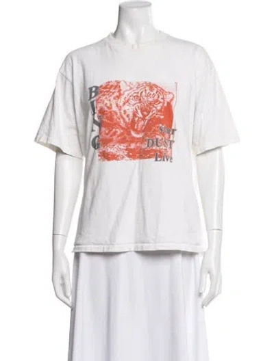 Pre-owned Anine Bing Graphic Print Crew Neck T-shirt In White