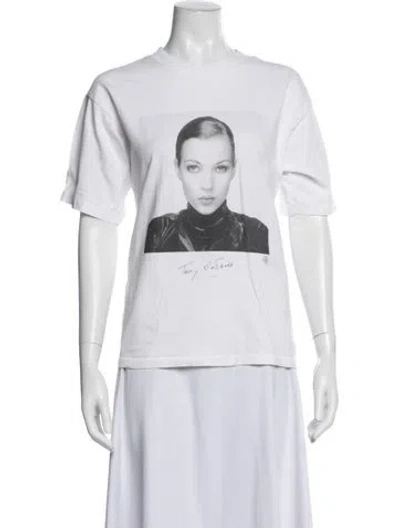 Pre-owned Anine Bing Graphic Print Crew Neck T-shirt In White