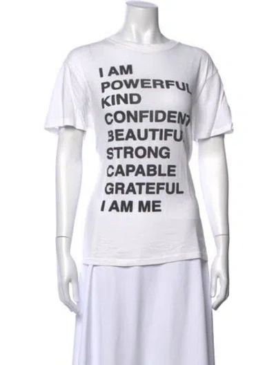 Pre-owned Anine Bing Graphic Print Crew Neck T-shirt In White