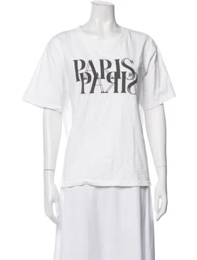 Pre-owned Anine Bing Graphic Print Crew Neck T-shirt In White