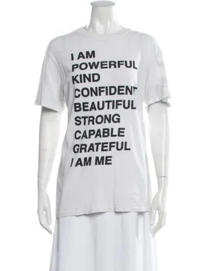 Pre-owned Anine Bing Graphic Print Crew Neck T-shirt In White
