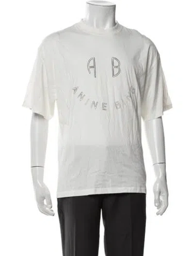Pre-owned Anine Bing Graphic Print Crew Neck T-shirt In White