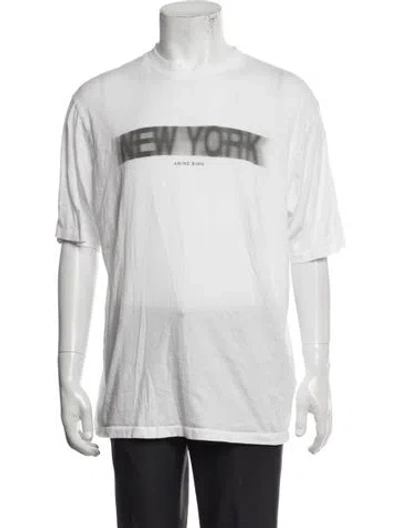 Pre-owned Anine Bing Graphic Print Crew Neck T-shirt In White