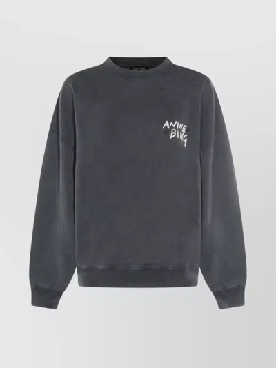 ANINE BING GRAPHIC PRINT LONG SLEEVE KNIT SWEATSHIRT