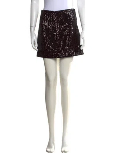Pre-owned Anine Bing Graphic Print Mini Skirt In Black