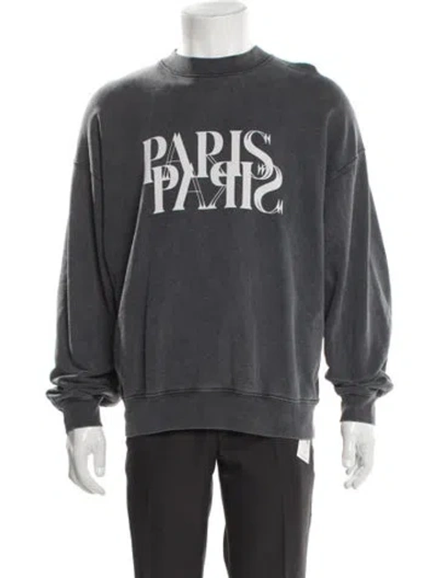 Pre-owned Anine Bing Graphic Print Mock Neck Pullover In Blue