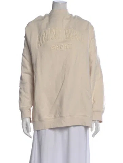 Pre-owned Anine Bing Graphic Print Mock Neck Sweatshirt In Neutral