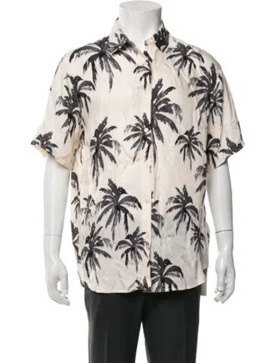 Pre-owned Anine Bing Graphic Print Short Sleeve Shirt In Neutrals
