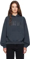 Anine Bing Oversized Grey Sweatshirt With Bold Branding And Relaxed Fit In Blue