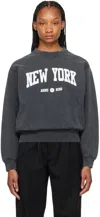 Anine Bing Ramona Printed Cotton-jersey Sweatshirt In Washed Black