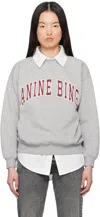 Anine Bing Spencer Crewneck Sweatshirt In Grey Melange