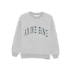 Anine Bing Grey Crew Neck Sweatshirt With Bold Lettering