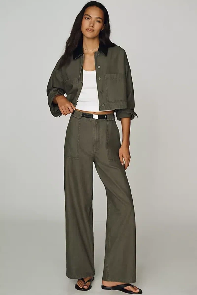 Anine Bing Grayson Cotton Pants In Green