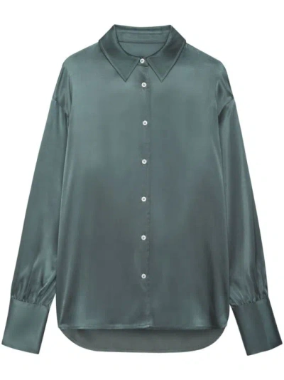 Anine Bing Long-sleeved Shirt In Green